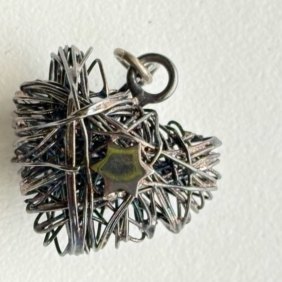 Vintage sterling silver wire heart star charm pendant - Picture 4 of 7